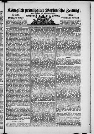 Königlich privilegirte Berlinische Zeitung von Staats- und gelehrten Sachen vom 29.08.1889
