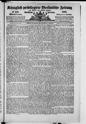 Königlich privilegirte Berlinische Zeitung von Staats- und gelehrten Sachen vom 06.09.1889