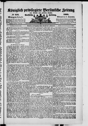 Königlich privilegirte Berlinische Zeitung von Staats- und gelehrten Sachen vom 11.09.1889