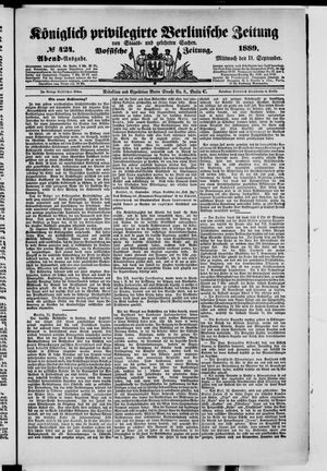 Königlich privilegirte Berlinische Zeitung von Staats- und gelehrten Sachen vom 11.09.1889