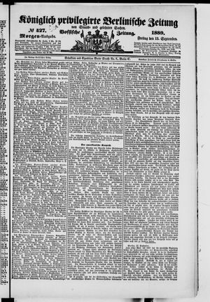Königlich privilegirte Berlinische Zeitung von Staats- und gelehrten Sachen vom 13.09.1889