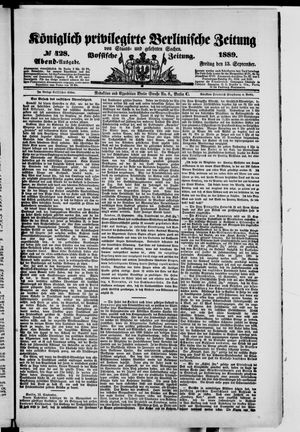 Königlich privilegirte Berlinische Zeitung von Staats- und gelehrten Sachen vom 13.09.1889