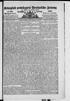 Königlich privilegirte Berlinische Zeitung von Staats- und gelehrten Sachen vom 17.09.1889
