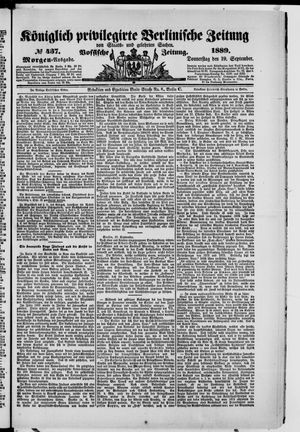 Königlich privilegirte Berlinische Zeitung von Staats- und gelehrten Sachen vom 19.09.1889