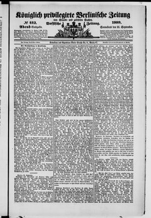 Königlich privilegirte Berlinische Zeitung von Staats- und gelehrten Sachen vom 21.09.1889