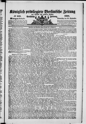 Königlich privilegirte Berlinische Zeitung von Staats- und gelehrten Sachen vom 26.09.1889