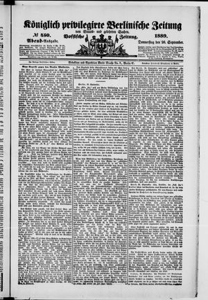 Königlich privilegirte Berlinische Zeitung von Staats- und gelehrten Sachen vom 26.09.1889