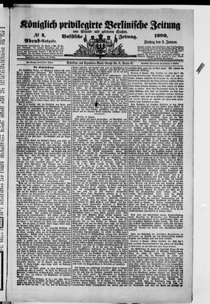 Königlich privilegirte Berlinische Zeitung von Staats- und gelehrten Sachen vom 03.01.1890