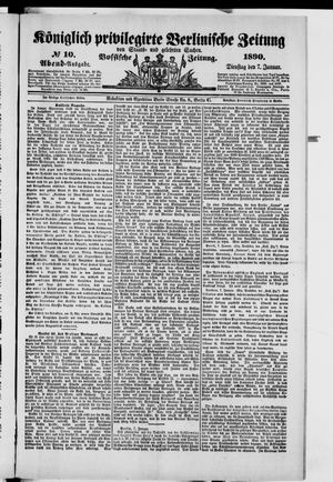 Königlich privilegirte Berlinische Zeitung von Staats- und gelehrten Sachen on Jan 7, 1890