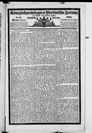 Königlich privilegirte Berlinische Zeitung von Staats- und gelehrten Sachen vom 09.01.1890
