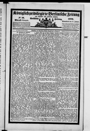 Königlich privilegirte Berlinische Zeitung von Staats- und gelehrten Sachen vom 11.01.1890
