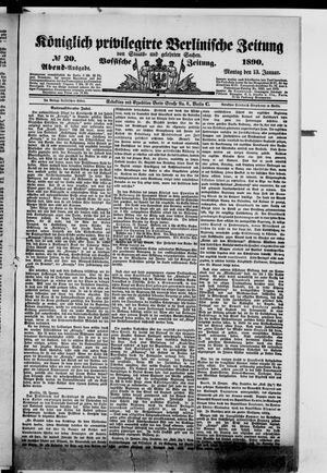 Königlich privilegirte Berlinische Zeitung von Staats- und gelehrten Sachen vom 13.01.1890