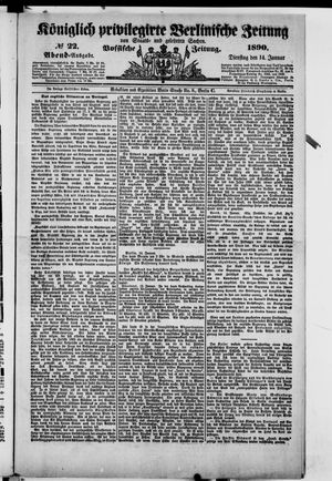 Königlich privilegirte Berlinische Zeitung von Staats- und gelehrten Sachen vom 14.01.1890