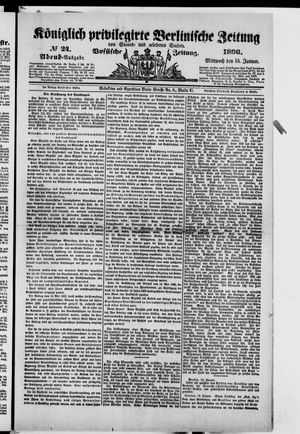 Königlich privilegirte Berlinische Zeitung von Staats- und gelehrten Sachen vom 15.01.1890