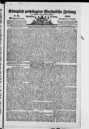 Königlich privilegirte Berlinische Zeitung von Staats- und gelehrten Sachen vom 16.01.1890