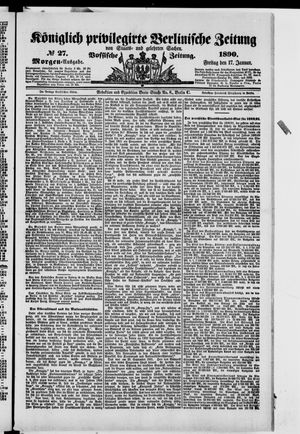 Königlich privilegirte Berlinische Zeitung von Staats- und gelehrten Sachen on Jan 17, 1890