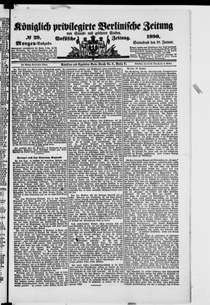 Königlich privilegirte Berlinische Zeitung von Staats- und gelehrten Sachen on Jan 18, 1890