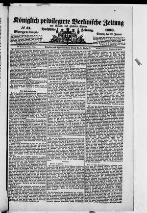 Königlich privilegirte Berlinische Zeitung von Staats- und gelehrten Sachen vom 19.01.1890