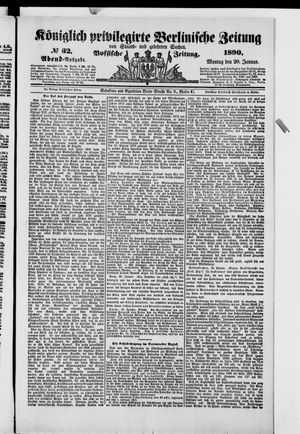 Königlich privilegirte Berlinische Zeitung von Staats- und gelehrten Sachen vom 20.01.1890