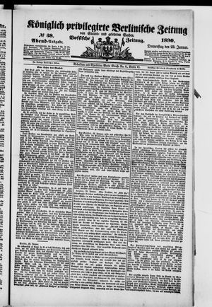 Königlich privilegirte Berlinische Zeitung von Staats- und gelehrten Sachen vom 23.01.1890