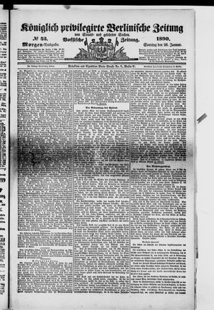Königlich privilegirte Berlinische Zeitung von Staats- und gelehrten Sachen on Jan 26, 1890