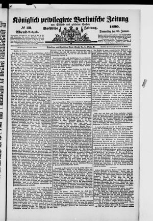 Königlich privilegirte Berlinische Zeitung von Staats- und gelehrten Sachen vom 30.01.1890