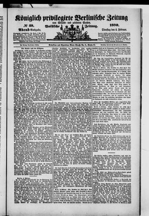 Königlich privilegirte Berlinische Zeitung von Staats- und gelehrten Sachen vom 04.02.1890