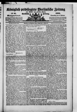 Königlich privilegirte Berlinische Zeitung von Staats- und gelehrten Sachen vom 06.02.1890