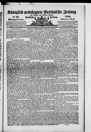 Königlich privilegirte Berlinische Zeitung von Staats- und gelehrten Sachen on Feb 7, 1890