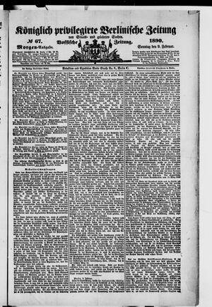 Königlich privilegirte Berlinische Zeitung von Staats- und gelehrten Sachen vom 09.02.1890
