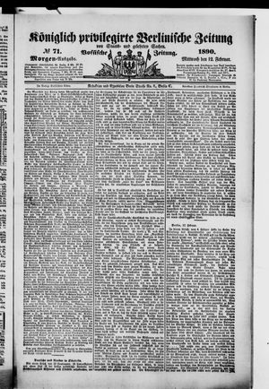 Königlich privilegirte Berlinische Zeitung von Staats- und gelehrten Sachen vom 12.02.1890