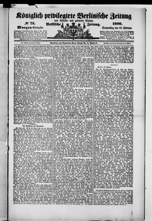 Königlich privilegirte Berlinische Zeitung von Staats- und gelehrten Sachen on Feb 13, 1890