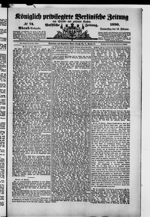 Königlich privilegirte Berlinische Zeitung von Staats- und gelehrten Sachen on Feb 13, 1890
