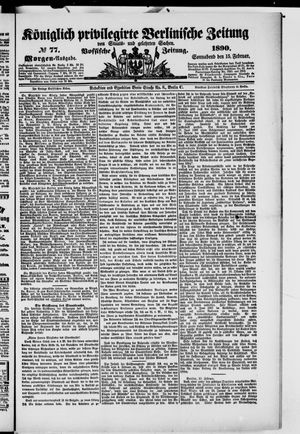 Königlich privilegirte Berlinische Zeitung von Staats- und gelehrten Sachen vom 15.02.1890
