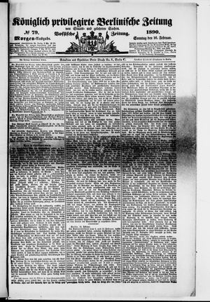 Königlich privilegirte Berlinische Zeitung von Staats- und gelehrten Sachen on Feb 16, 1890