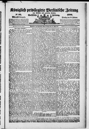 Königlich privilegirte Berlinische Zeitung von Staats- und gelehrten Sachen vom 18.02.1890