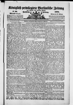 Königlich privilegirte Berlinische Zeitung von Staats- und gelehrten Sachen vom 21.02.1890