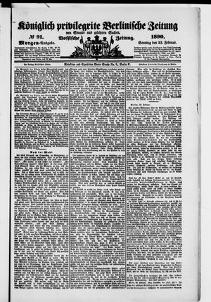 Königlich privilegirte Berlinische Zeitung von Staats- und gelehrten Sachen vom 23.02.1890