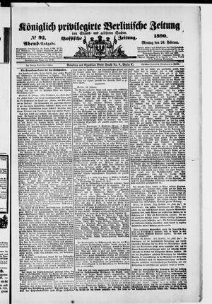 Königlich privilegirte Berlinische Zeitung von Staats- und gelehrten Sachen on Feb 24, 1890