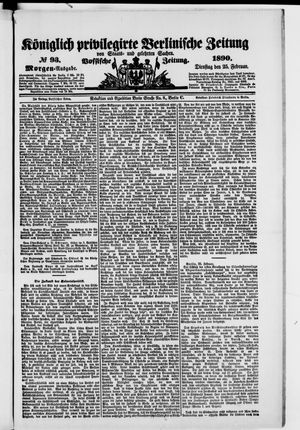 Königlich privilegirte Berlinische Zeitung von Staats- und gelehrten Sachen vom 25.02.1890