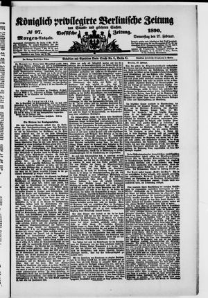 Königlich privilegirte Berlinische Zeitung von Staats- und gelehrten Sachen on Feb 27, 1890