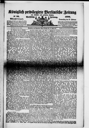 Königlich privilegirte Berlinische Zeitung von Staats- und gelehrten Sachen vom 27.02.1890