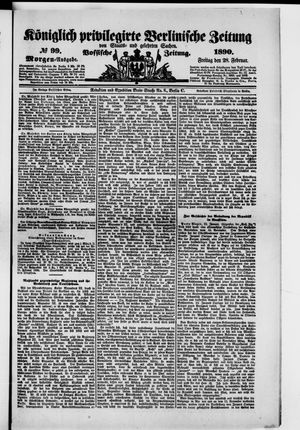 Königlich privilegirte Berlinische Zeitung von Staats- und gelehrten Sachen vom 28.02.1890