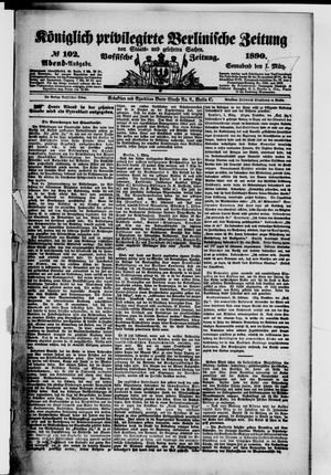 Königlich privilegirte Berlinische Zeitung von Staats- und gelehrten Sachen vom 01.03.1890