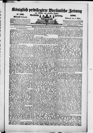 Königlich privilegirte Berlinische Zeitung von Staats- und gelehrten Sachen vom 05.03.1890