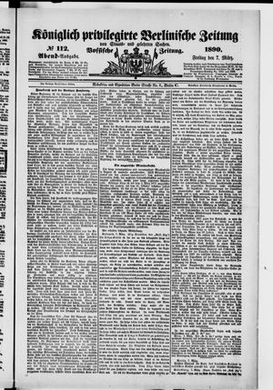 Königlich privilegirte Berlinische Zeitung von Staats- und gelehrten Sachen vom 07.03.1890