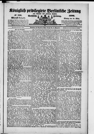 Königlich privilegirte Berlinische Zeitung von Staats- und gelehrten Sachen vom 10.03.1890