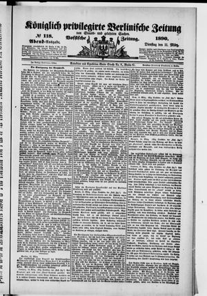Königlich privilegirte Berlinische Zeitung von Staats- und gelehrten Sachen vom 11.03.1890