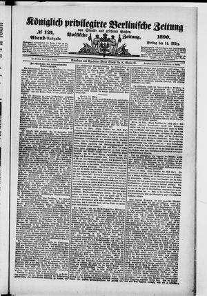 Königlich privilegirte Berlinische Zeitung von Staats- und gelehrten Sachen vom 14.03.1890