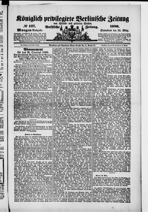 Königlich privilegirte Berlinische Zeitung von Staats- und gelehrten Sachen vom 22.03.1890